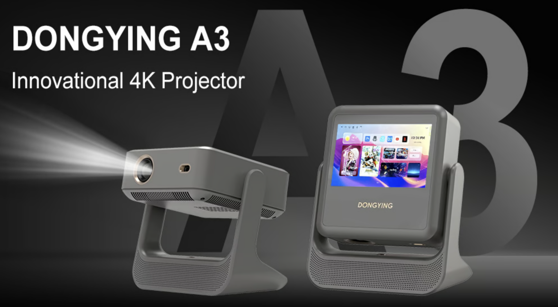 DONGYING A3: Versatile Projector with a Smart Touchscreen