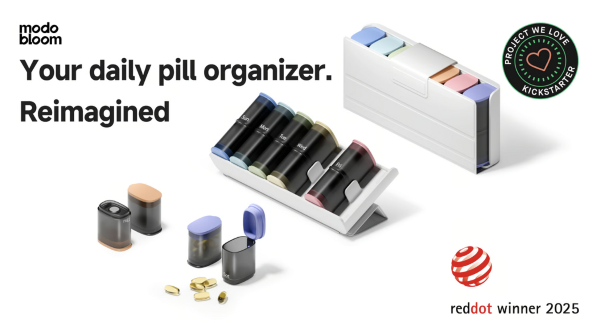 modobloom | M7 Pill Organizer (Red Dot 2025)