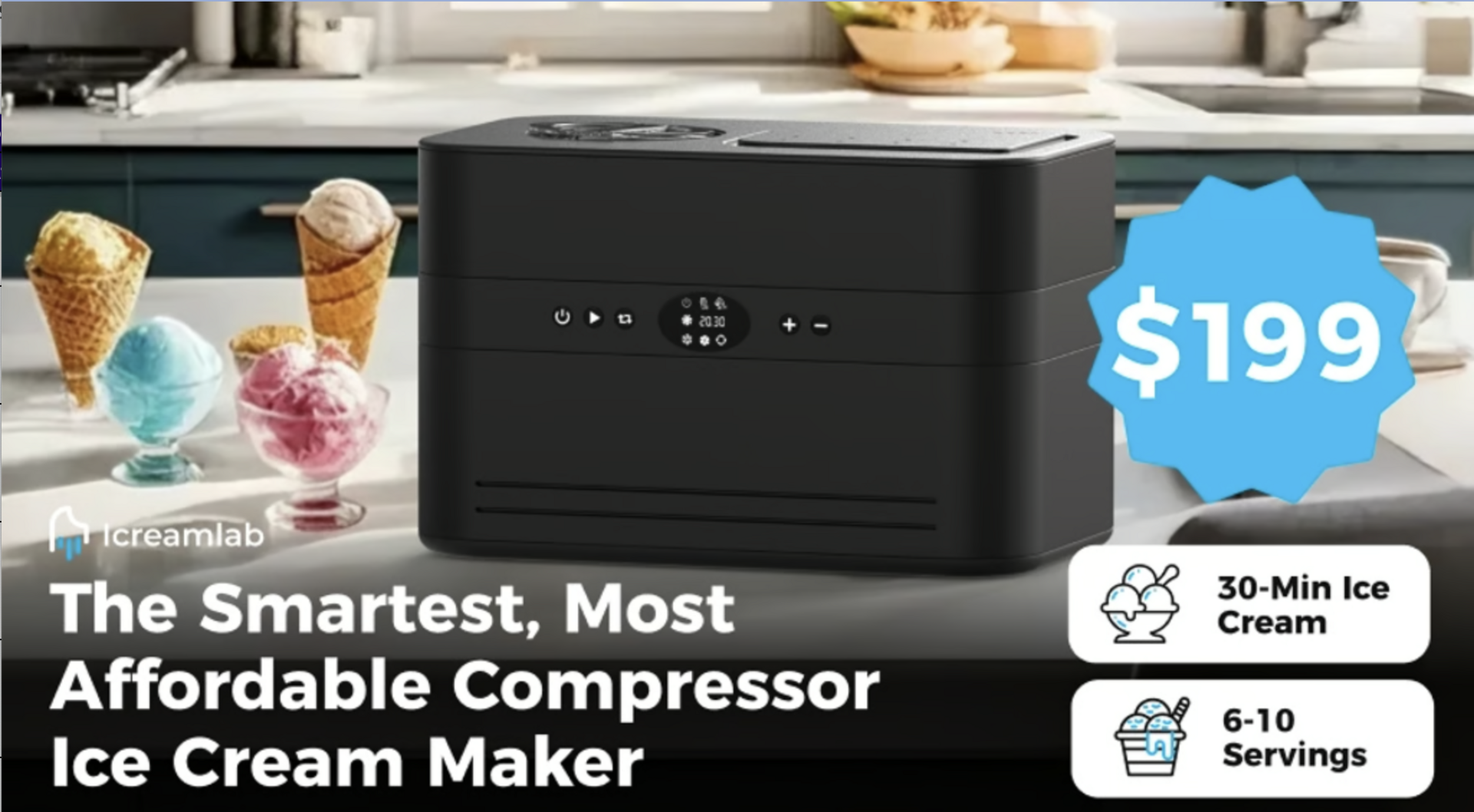 The Most Affordable Smart Compressor Ice Cream Maker!