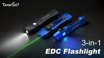 TANK007: 3-in-1 Magnetic EDC Flashlight with UV & Laser