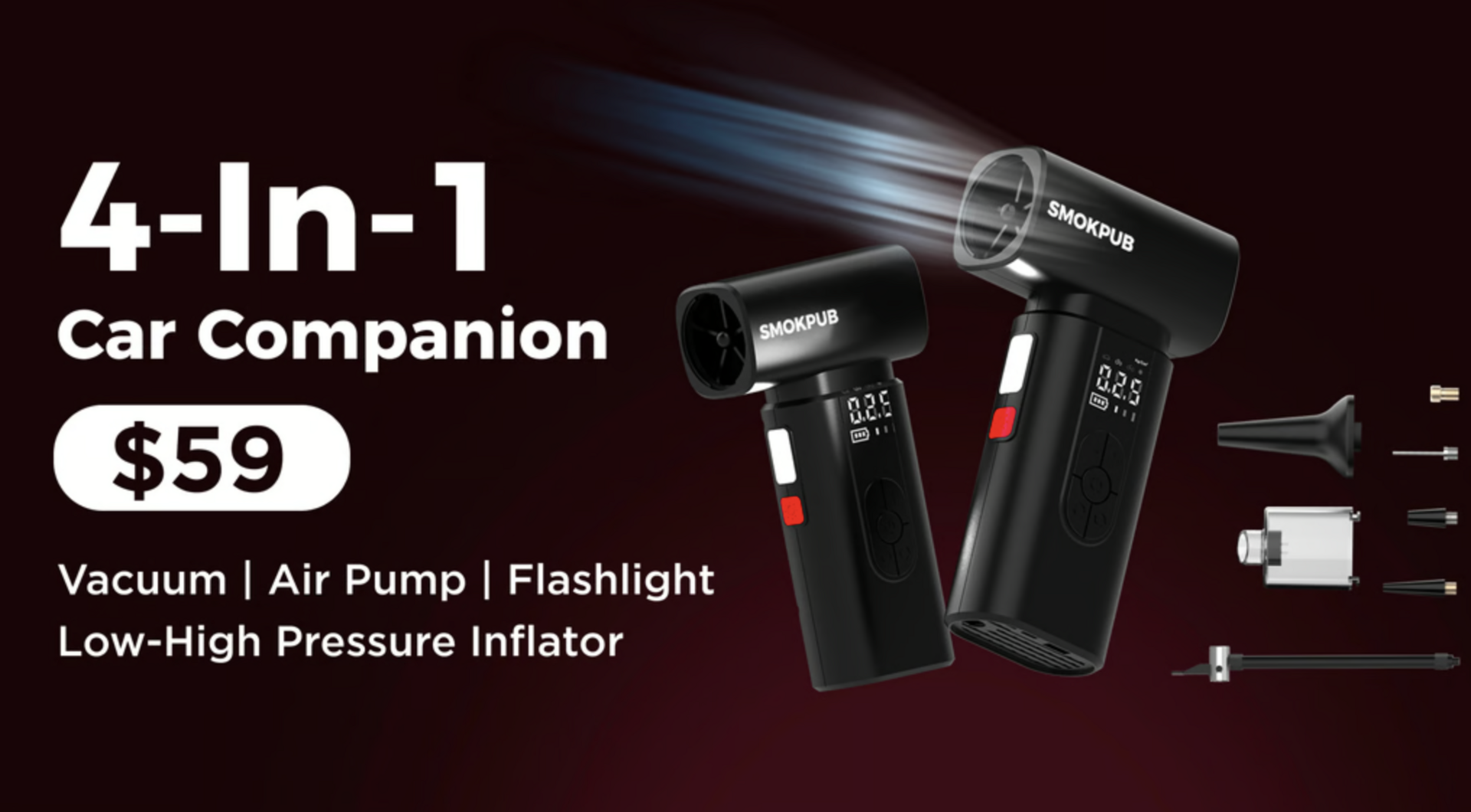 Smokpub VentoGo X1:Your 4-in-1 Car Detailing & Emergency Kit