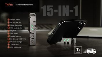 The TriPro Stand: 15-in-1 Titanium EDC Tool and Phone Stand